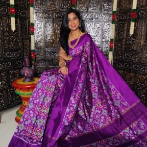 Pochampally-Ikkat-Silk-Saree-purple-color